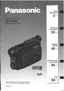 Panasonic NV R 30 B manual. Camera Instructions.